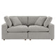 Modway Commix Modular Sofa Loveseat Light Gray Boucle MDY-EEI-6361-LGR
