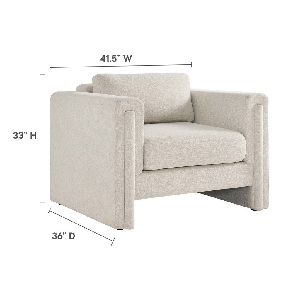 Modway EEI-6373-IVO Visible Fabric Armchair Ivory MDY-EEI-6373-IVO