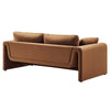 Modway Waverly Performance Velvet Sofa in Brown-Unique Wavy Design Stain-Resistant Upholstery MDY-EEI-6382-BRN