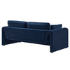 Modway Waverly Performance Velvet Sofa in Midnight Blue-Unique Wavy Design Stain-Resistant Upholstery MDY-EEI-6382-MID