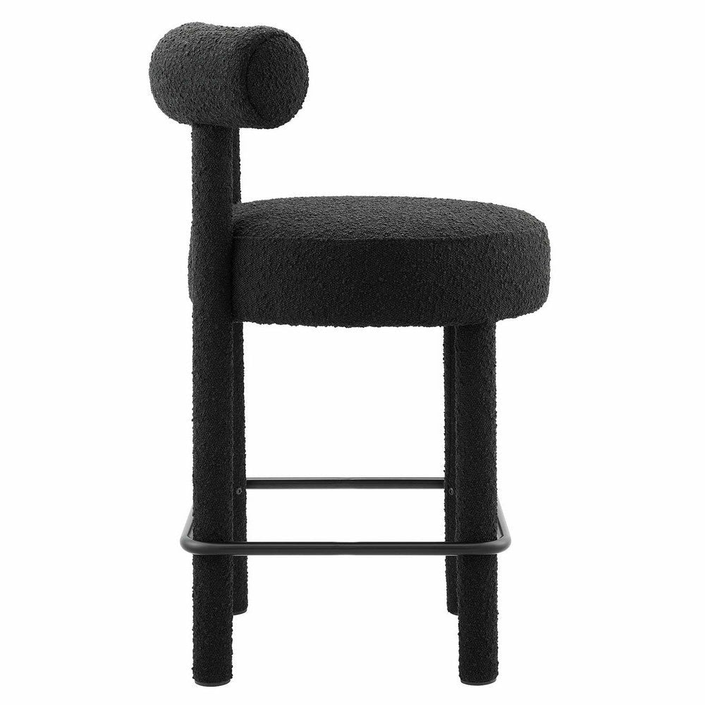 Toulouse Boucle Fabric Counter Stool - No Shipping Charges MDY-EEI-6383-BLK-BLK