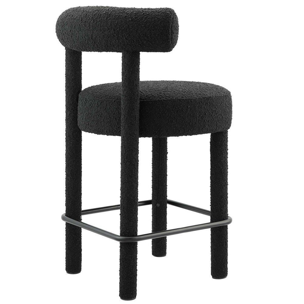 Toulouse Boucle Fabric Counter Stool - No Shipping Charges MDY-EEI-6383-BLK-BLK