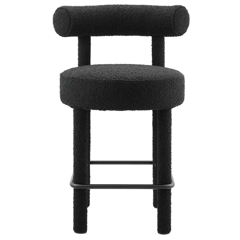 Modway EEI-6383-BLK-BLK Toulouse Boucle Fabric Counter Stool, Black Black