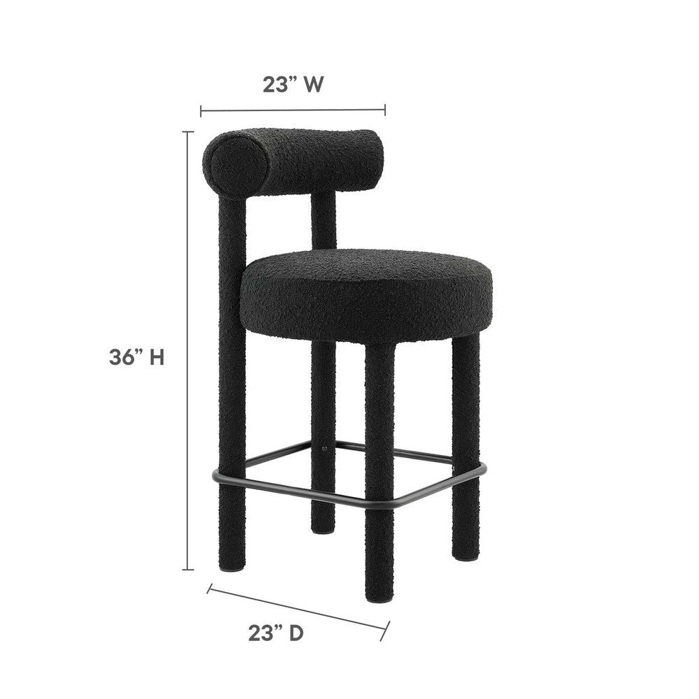 Toulouse Boucle Fabric Counter Stool - No Shipping Charges MDY-EEI-6383-BLK-BLK