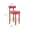 Toulouse Performance Velvet Counter Stool - No Shipping Charges MDY-EEI-6384-BLO-GLD