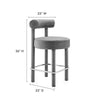 Toulouse Performance Velvet Counter Stool  - No Shipping Charges