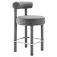 Toulouse Performance Velvet Counter Stool - No Shipping Charges MDY-EEI-6384-BLO-GLD