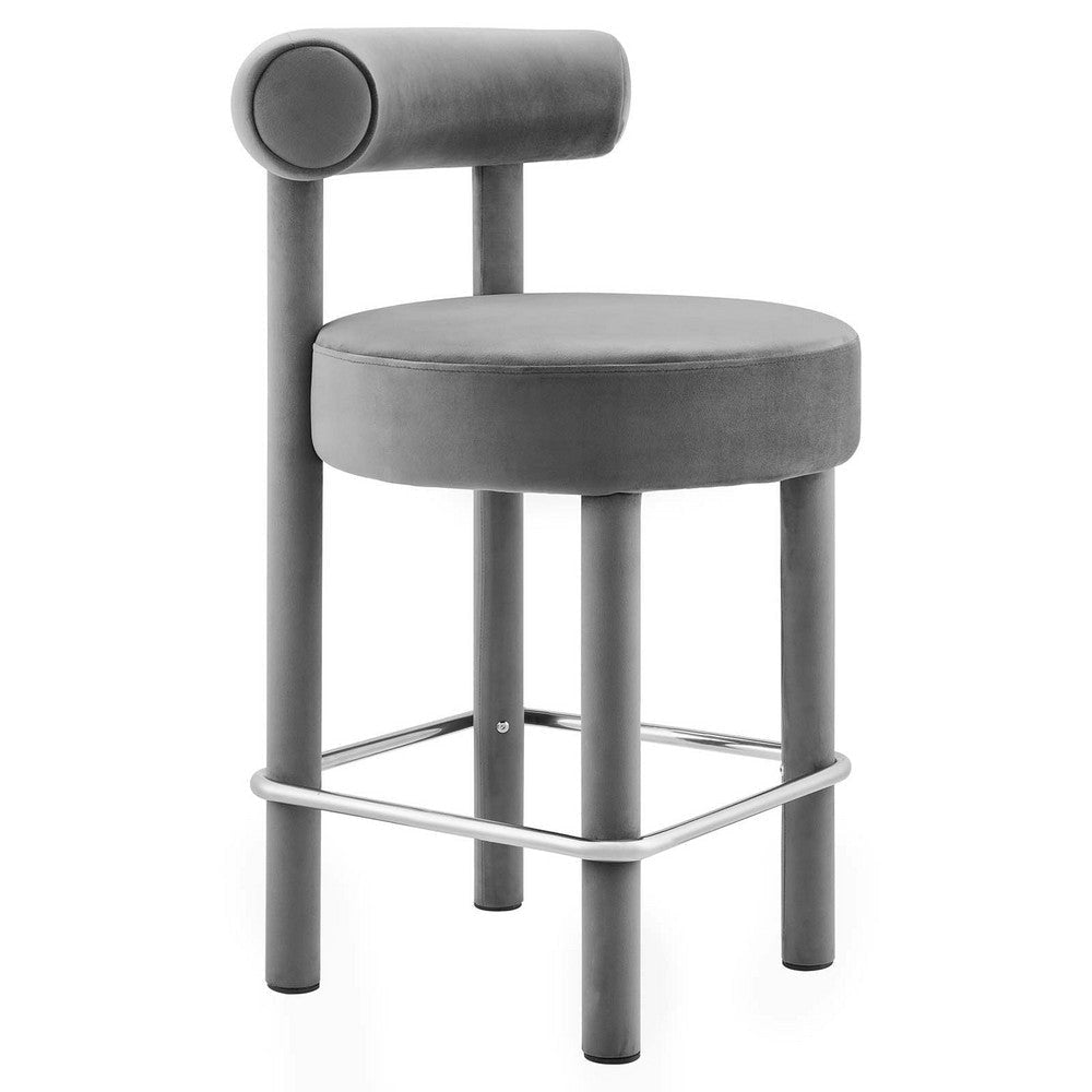 Toulouse Performance Velvet Counter Stool  - No Shipping Charges