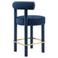 Toulouse Performance Velvet Counter Stool - No Shipping Charges MDY-EEI-6384-BLO-GLD