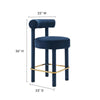 Toulouse Performance Velvet Counter Stool - No Shipping Charges MDY-EEI-6384-BLO-GLD