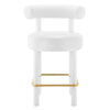 Toulouse Performance Velvet Counter Stool - No Shipping Charges MDY-EEI-6384-WHI-GLD