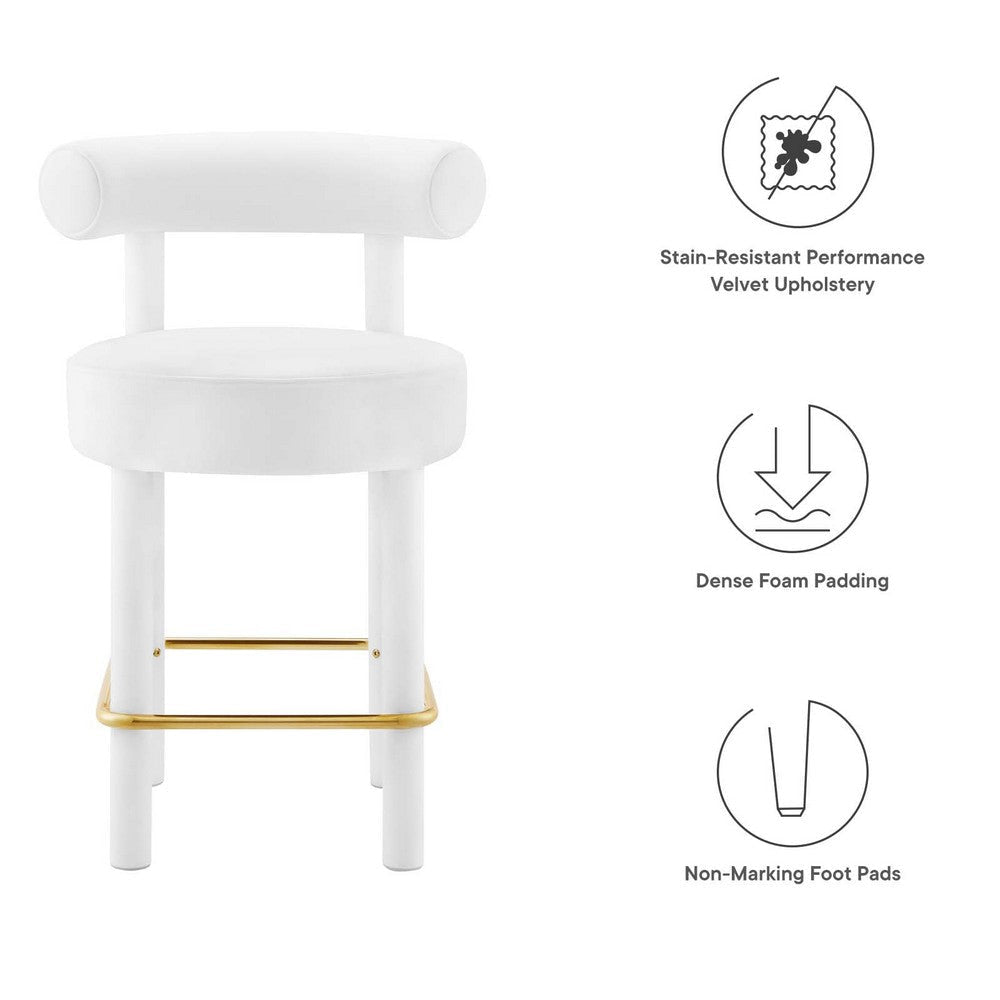 Toulouse Performance Velvet Counter Stool  - No Shipping Charges