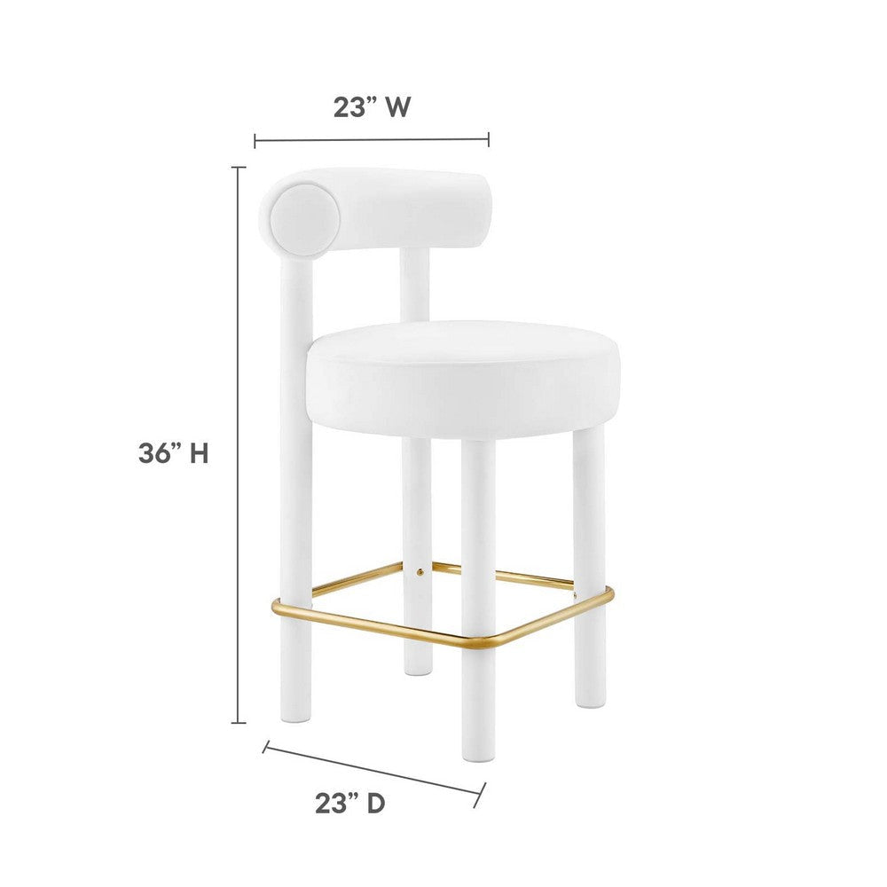 Toulouse Performance Velvet Counter Stool  - No Shipping Charges