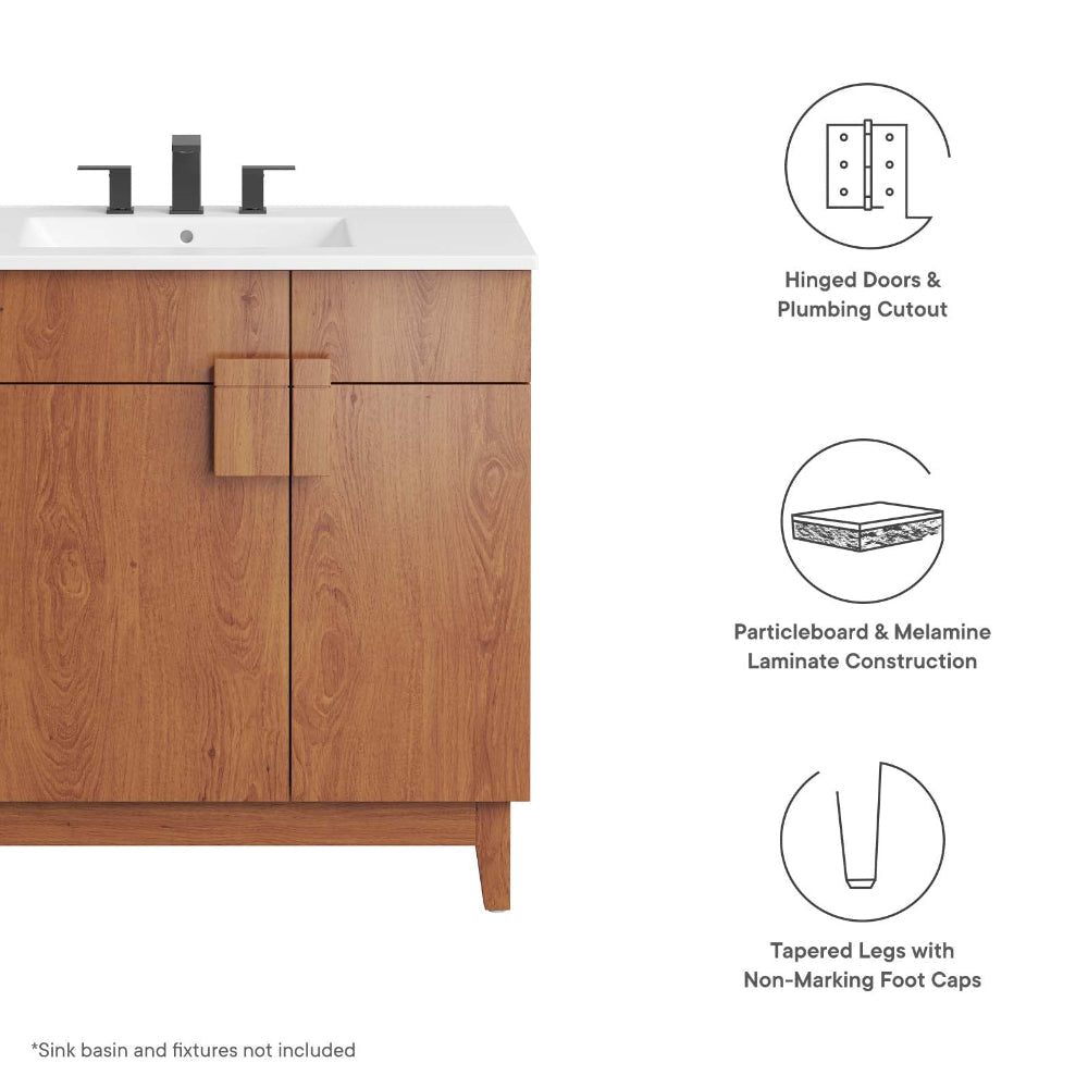 Modway Miles Vanity Walnut