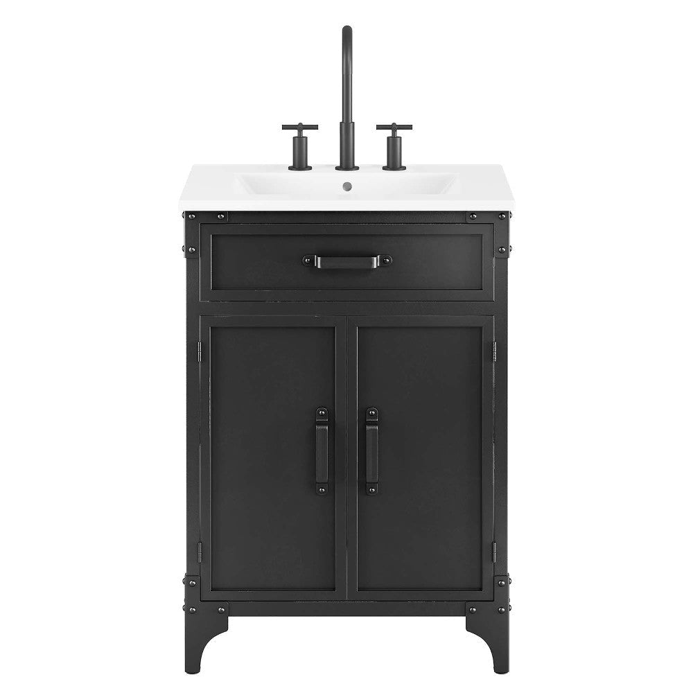 Steamforge 24’’ Bathroom Vanity MDY-EEI-6413-WHI-BLK