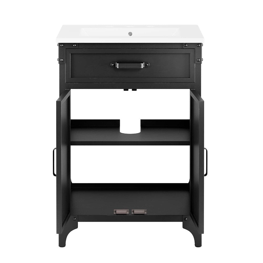Steamforge 24’’ Bathroom Vanity MDY-EEI-6413-WHI-BLK