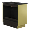 Modway Quantum Modern Bathroom Vanity with Ceramic Sink Basin and Storage Drawer 36’’ Black Gold MDY-EEI-6430-BLK-GLD