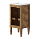Modway Elysian 18’’ Burl Wood Bathroom Vanity in White Brown with Ceramic Sink Basin MDY-EEI-6436-WHI-BRN