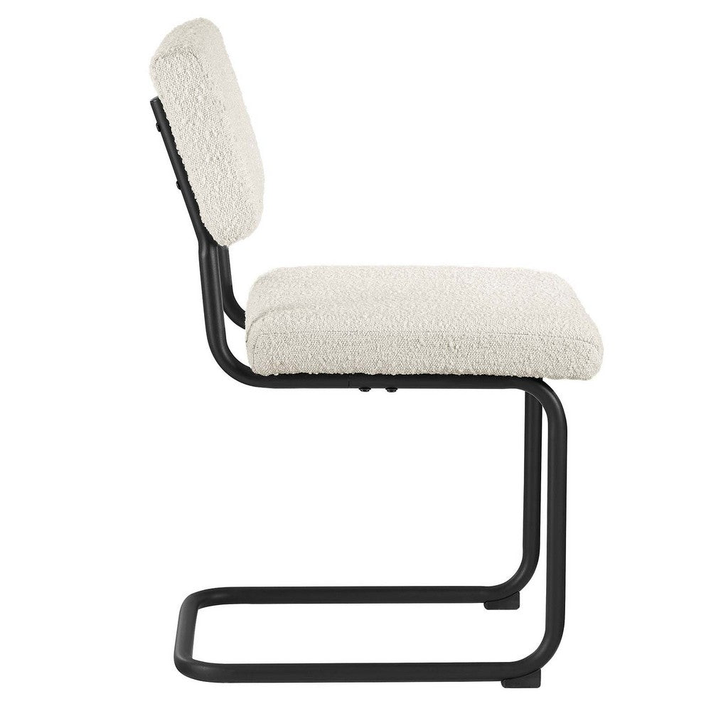Parity Boucle Dining Side Chairs Set of 2 by Modway| White