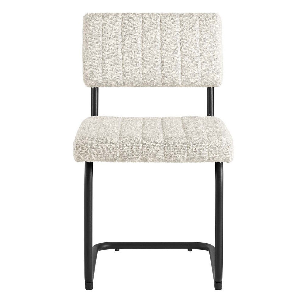 Parity Boucle Dining Side Chairs Set of 2 by Modway| White