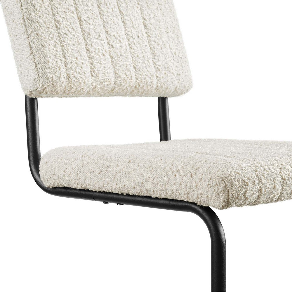 Parity Boucle Dining Side Chairs Set of 2 by Modway| White