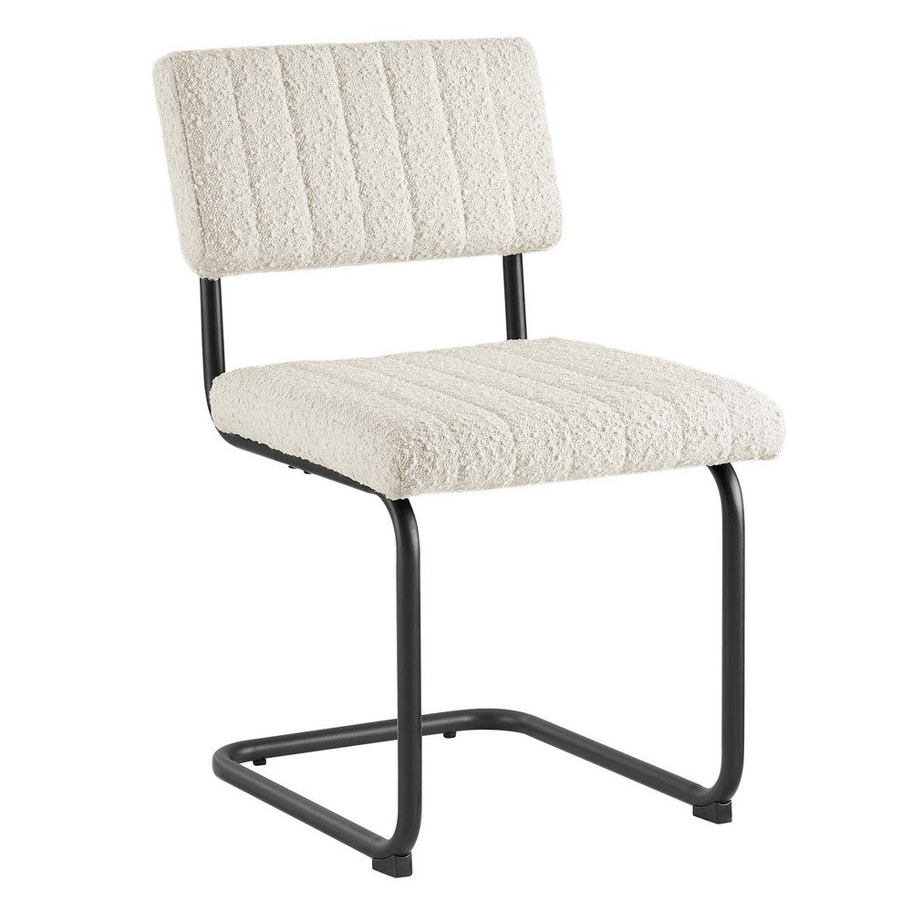 Parity Boucle Dining Side Chairs Set of 2 by Modway| White