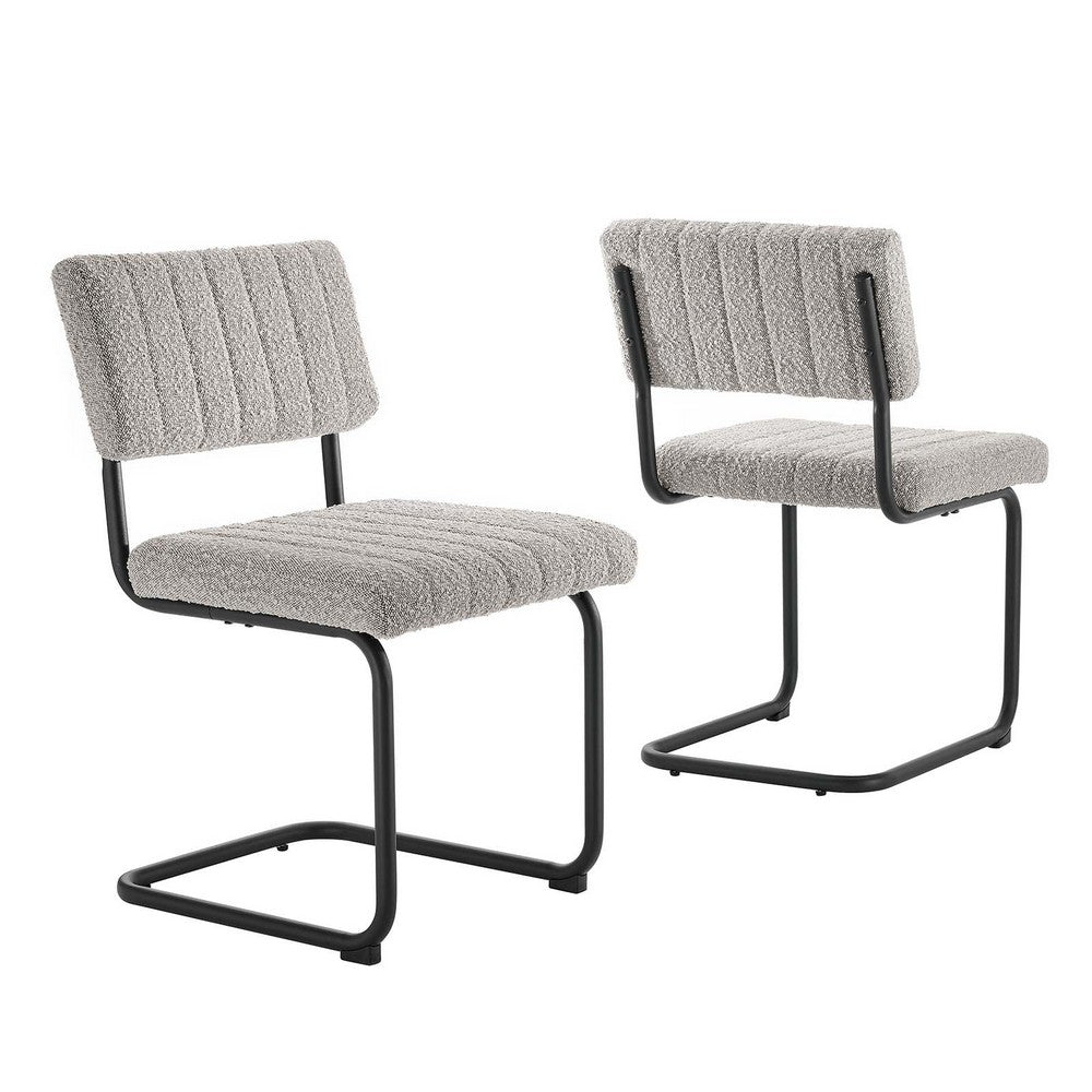 Parity Boucle Dining Side Chairs Set of 2 by Modway| Gray