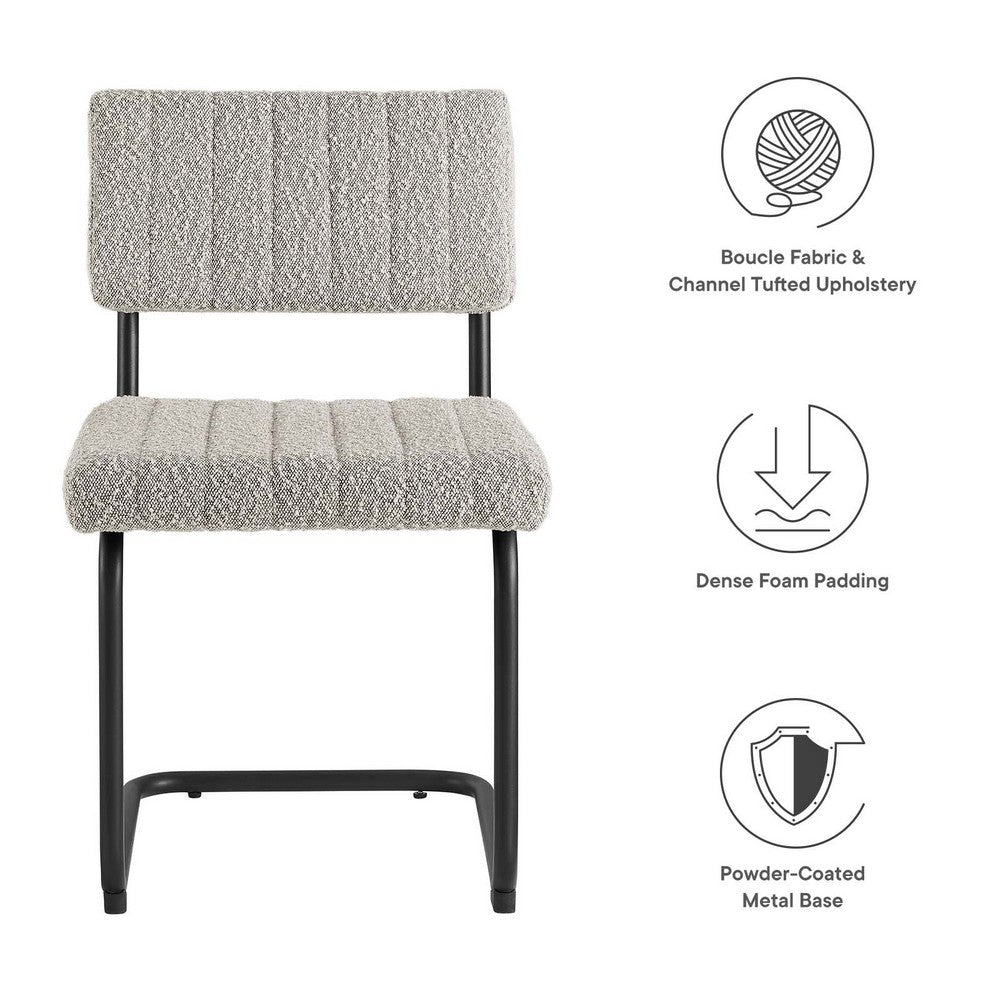 Parity Boucle Dining Side Chairs Set of 2 by Modway| Gray