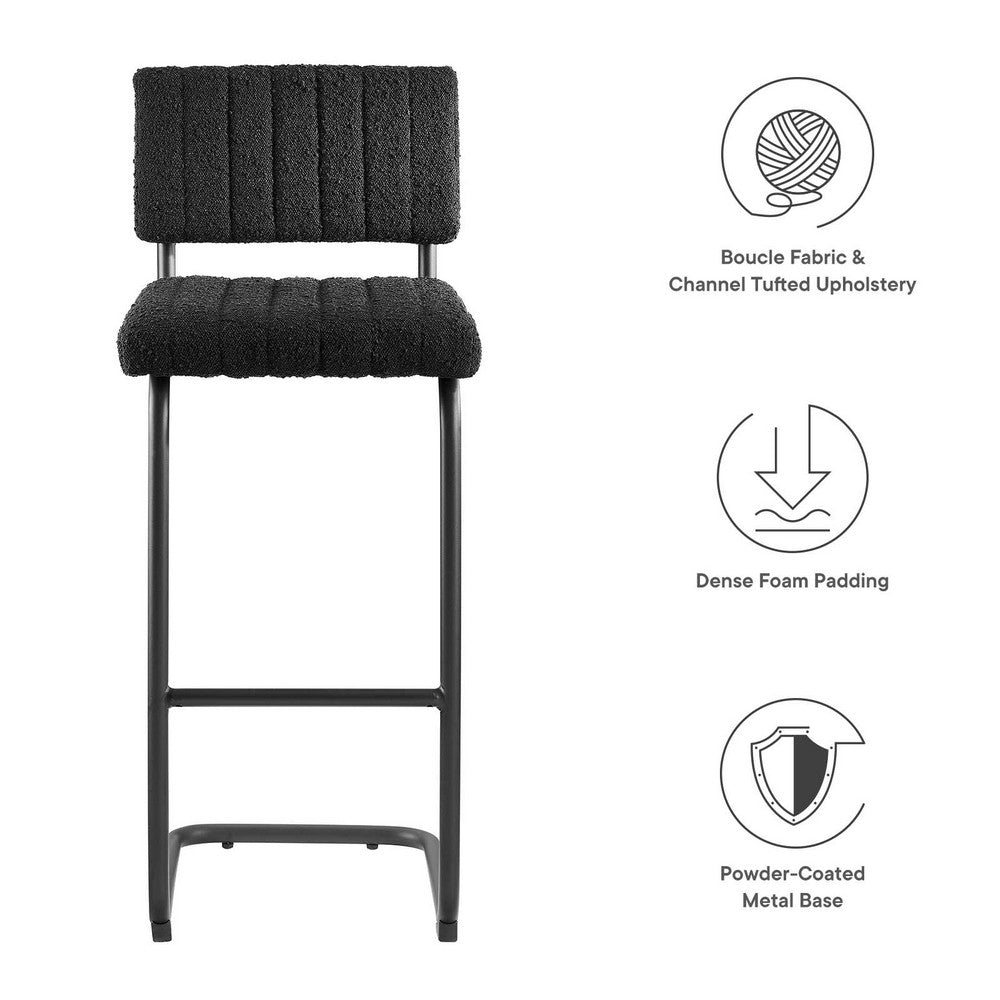 Parity Boucle Bar Stools Set of 2 by Modway| Black