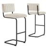 Parity Boucle Bar Stools Set of 2 by Modway| White