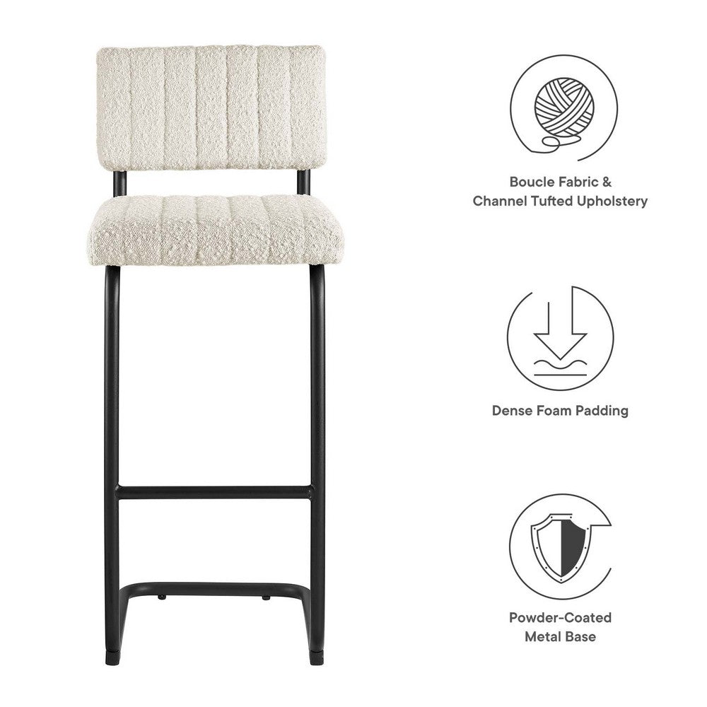 Parity Boucle Bar Stools Set of 2 by Modway| White