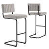 Modway EEI-6473-BLK-TAU Parity Boucle Bar Stools - Set of 2 Black Taupe MDY-EEI-6473-BLK-TAU