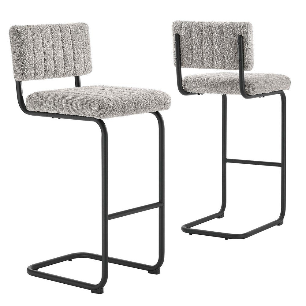 Parity Boucle Bar Stools Set of 2 by Modway| Gray
