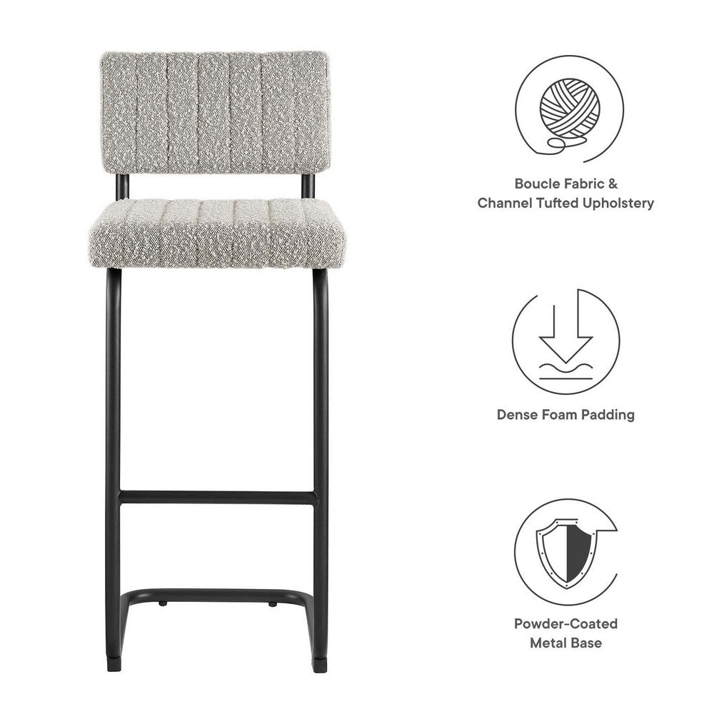 Parity Boucle Bar Stools Set of 2 by Modway| Gray