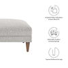 Modway EEI-6481-HLG Zoya Down Filled Overstuffed Ottoman Light Gray Fabric MDY-EEI-6481-HLG