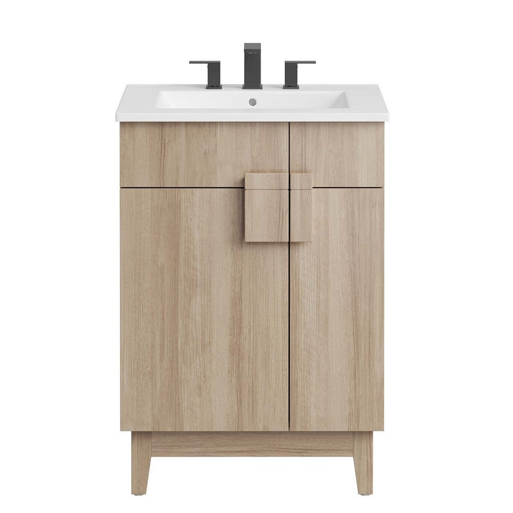 Modway Miles Vanity 24 Inch White Oak MDY-EEI-6482-WHI-OAK