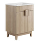 Modway Miles Vanity, 24 Inch, White Oak