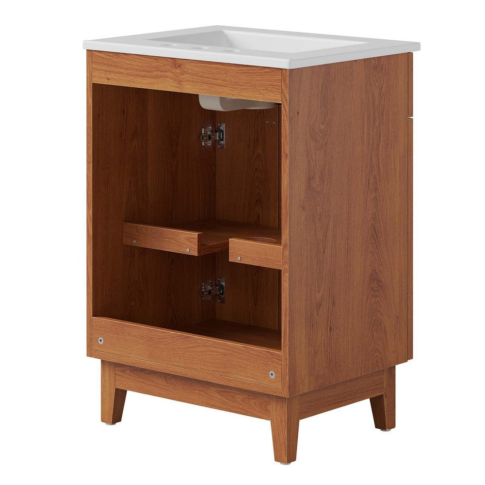 Modway Miles Vanity 24 Inch White Walnut MDY-EEI-6482-WHI-WAL