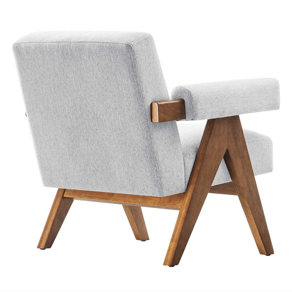 Modway Lyra Living Room Modern Accent Lounge Chair with Heathered Light Gray Fabric MDY-EEI-6503-HLG