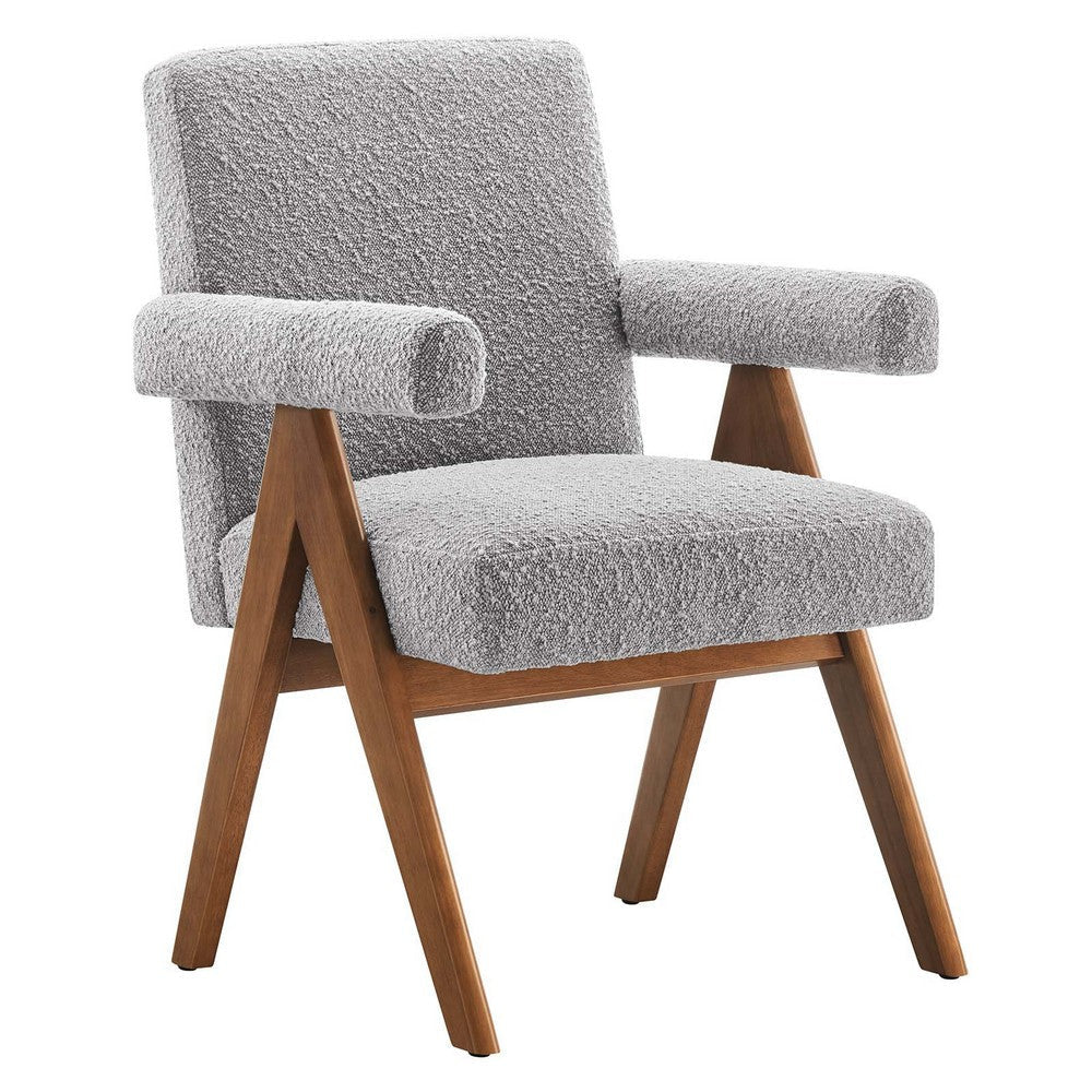 Modway Lyra Dining Room Chair with Boucle Fabric in Light Gray-Set of 2 MDY-EEI-6506-LGR