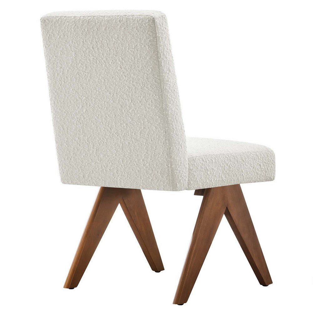 Modway Lyra Dining Room Side Chair in Boucle Upholstery in Ivory-Set of 2 MDY-EEI-6508-IVO