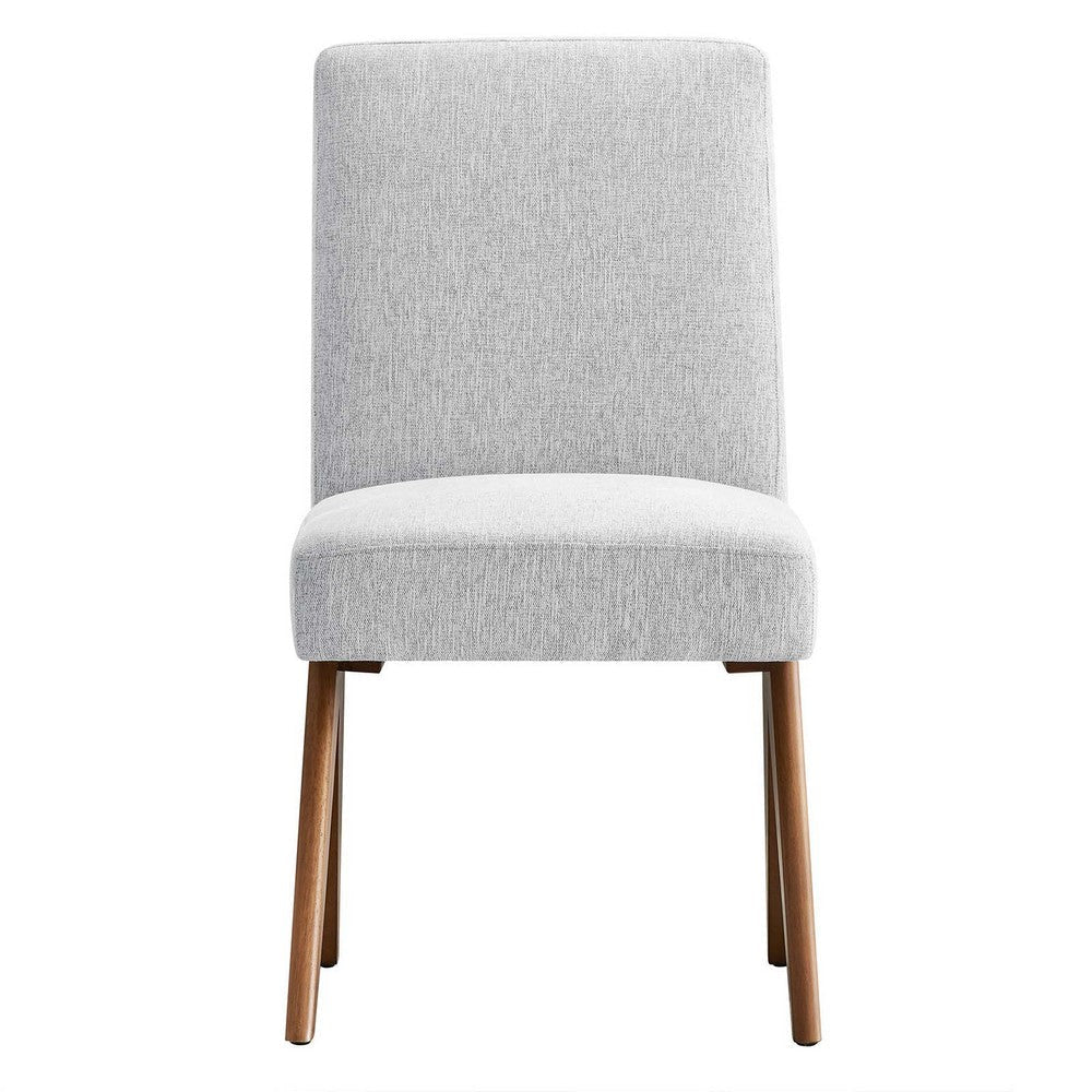 Modway Lyra Dining Room Side Chair with Heathered Woven Set of 2 Light Gray Fabric MDY-EEI-6509-HLG