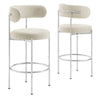 Albie Fabric Bar Stools Set of 2 by Modway| Brown