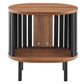 Modway Fortitude Wood Side Table with Open Center Storage in Walnut/Black MDY-EEI-6523-WAL-BLK