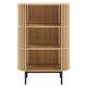 Modway Fortitude 3-Tier Wood Display Cabinet with Open Storage in Oak
