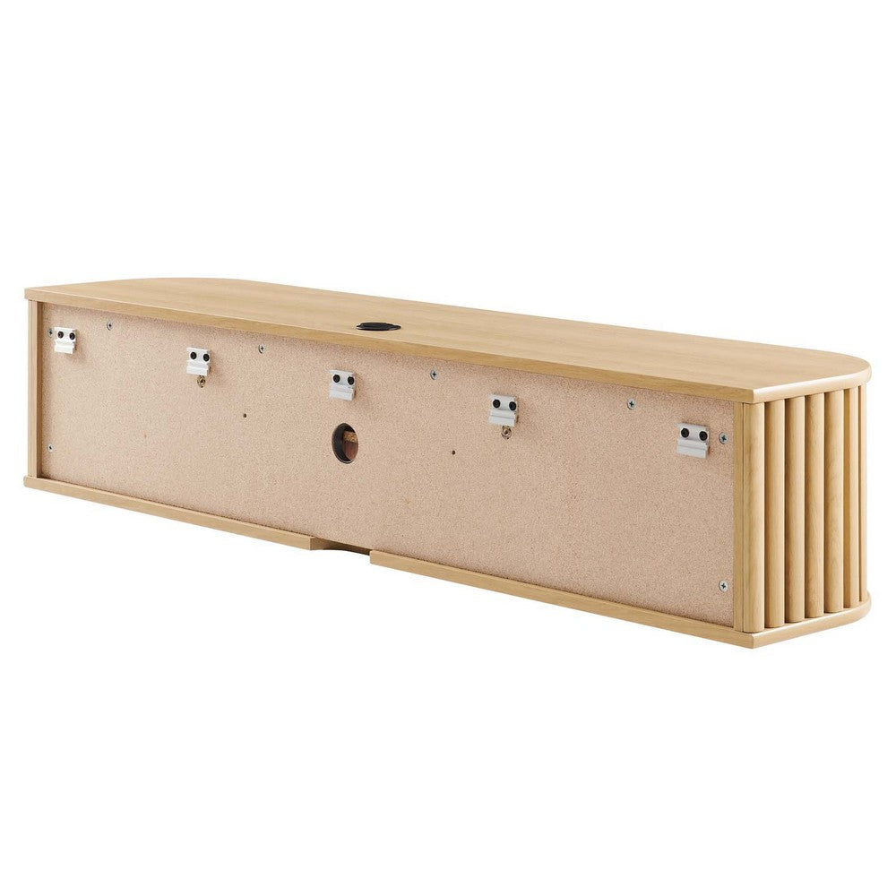 Modway EEI-6528-OAK Fortitude 63’’ Wall-Mounted TV Stand Oak