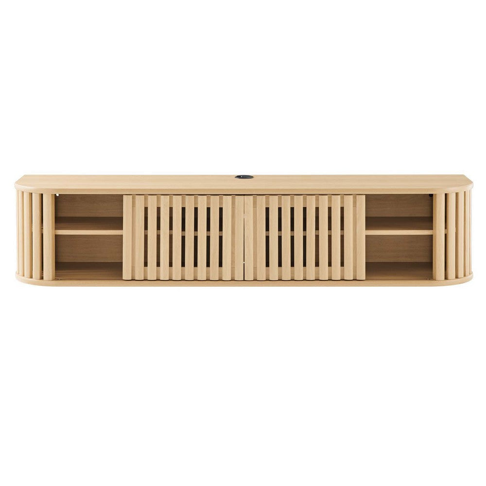 Modway EEI-6528-OAK Fortitude 63’’ Wall-Mounted TV Stand Oak