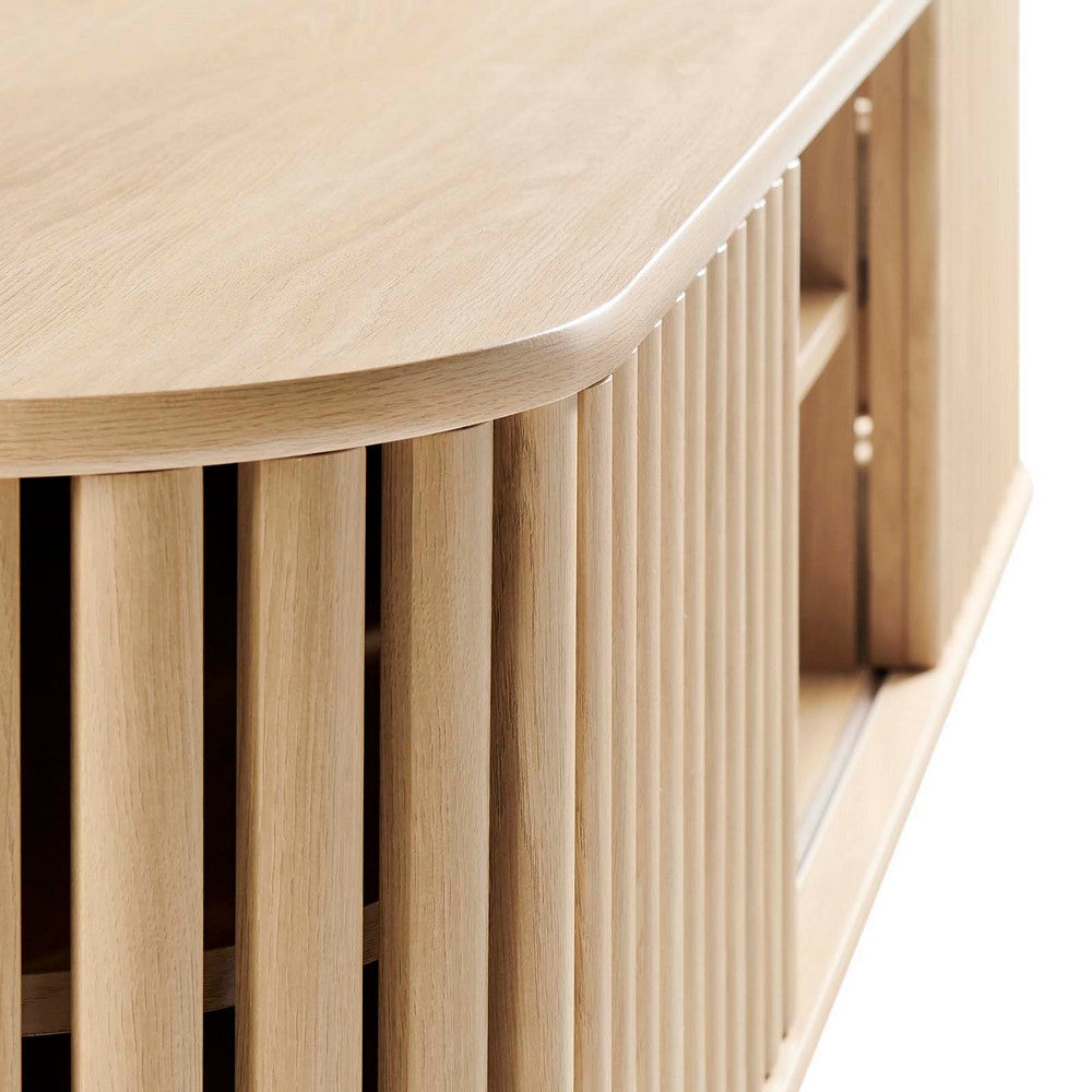 Modway EEI-6528-OAK Fortitude 63’’ Wall-Mounted TV Stand Oak