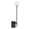 Riva White Globe Wall Sconce by Modway| Black