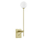 Riva White Globe Wall Sconce by Modway| Brown